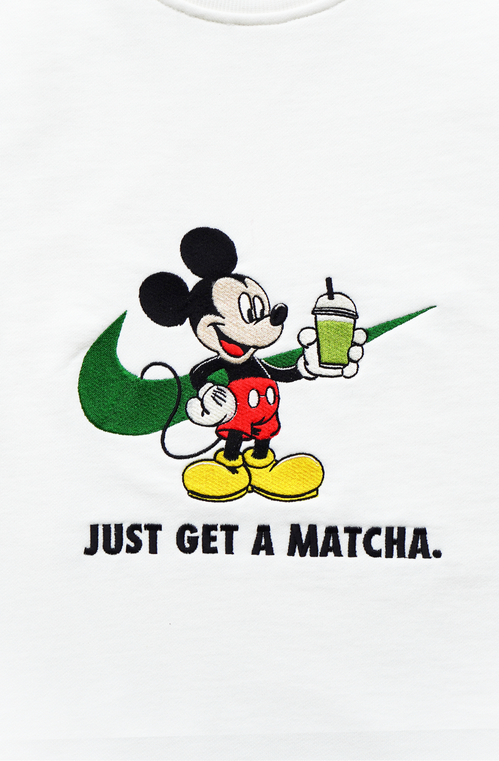 Just Get A Matcha Unisex Embroidered Sweatshirt, S-3XL, 8 Colors