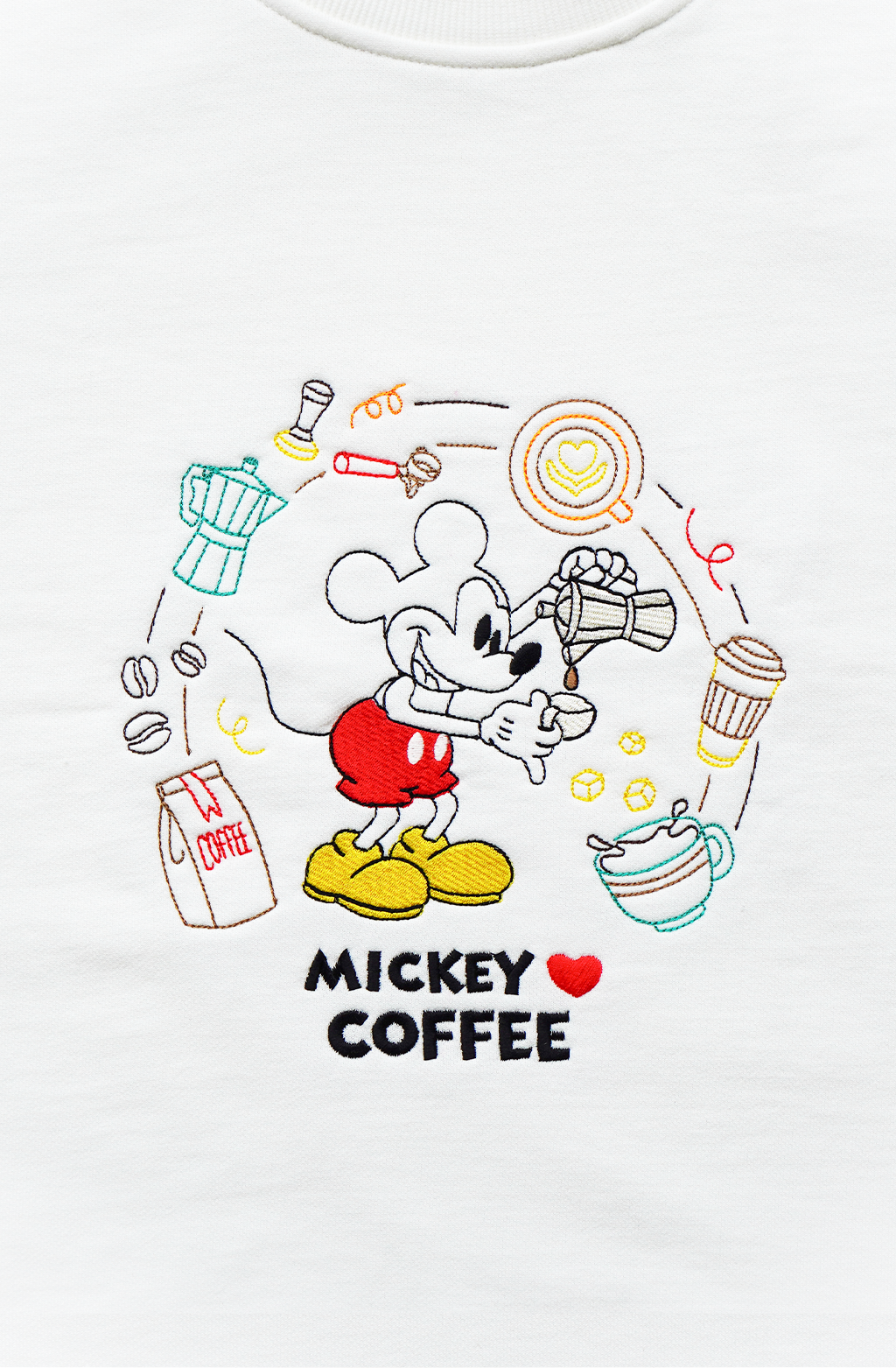 M Loves Coffee Unisex Embroidered Sweatshirt, S-3XL, 8 Colors