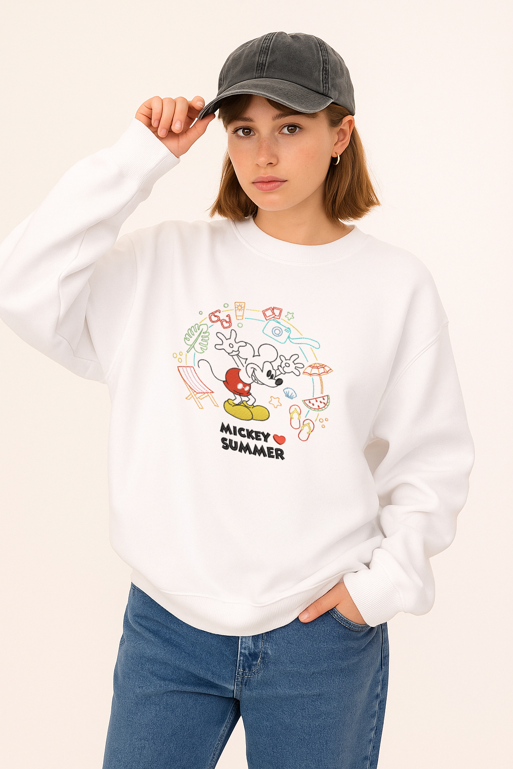 M Loves Summer Unisex Embroidered Sweatshirt, S-3XL, 8 Colors