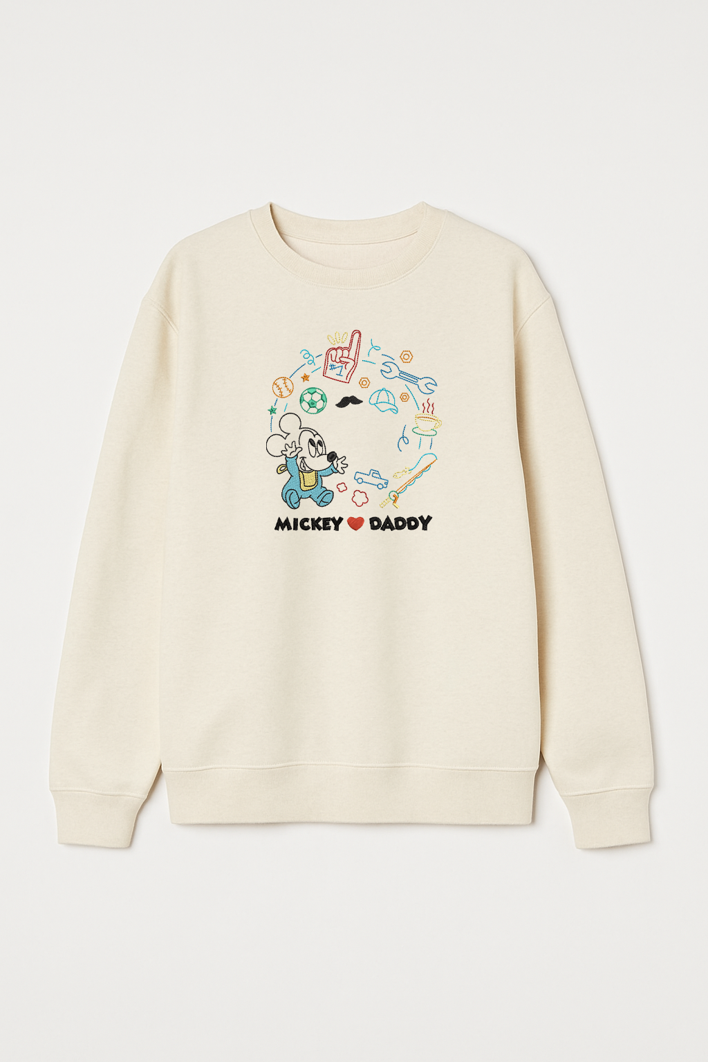 M Loves Daddy Unisex Embroidered Sweatshirt, S-3XL, 8 Colors