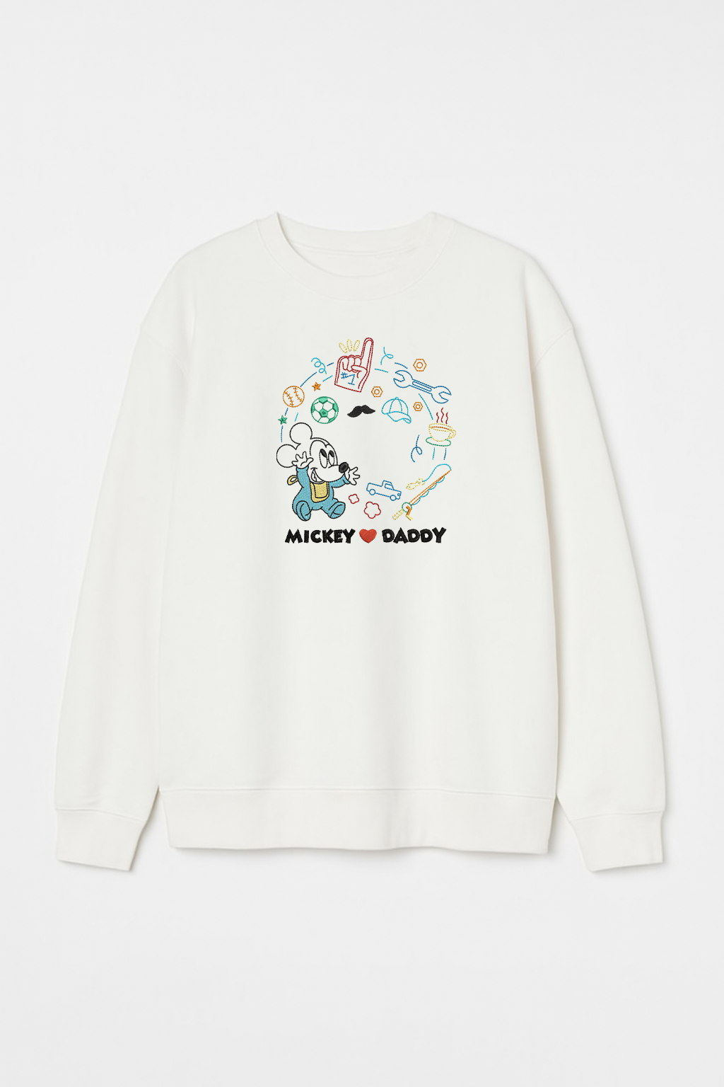 M Loves Daddy Unisex Embroidered Sweatshirt, S-3XL, 8 Colors
