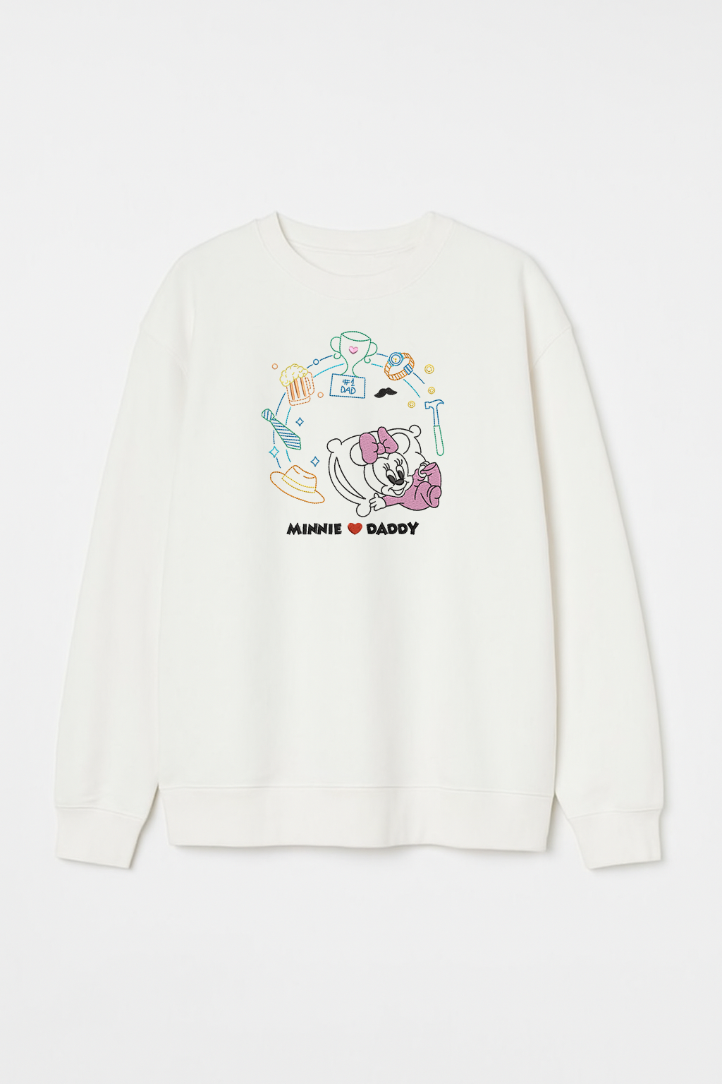 Mi Loves Daddy Unisex Embroidered Sweatshirt, S-3XL, 8 Colors