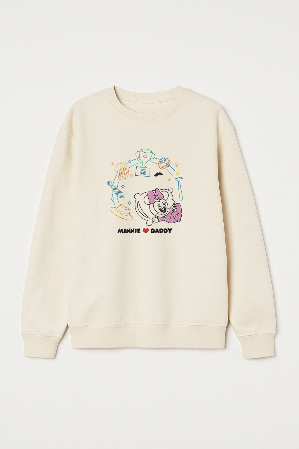 Mi Loves Daddy Unisex Embroidered Sweatshirt, S-3XL, 8 Colors