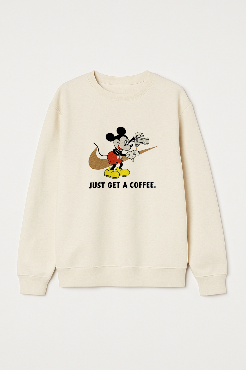 Just Get A Coffee Unisex Embroidered Sweatshirt, S-3XL, 8 Colors