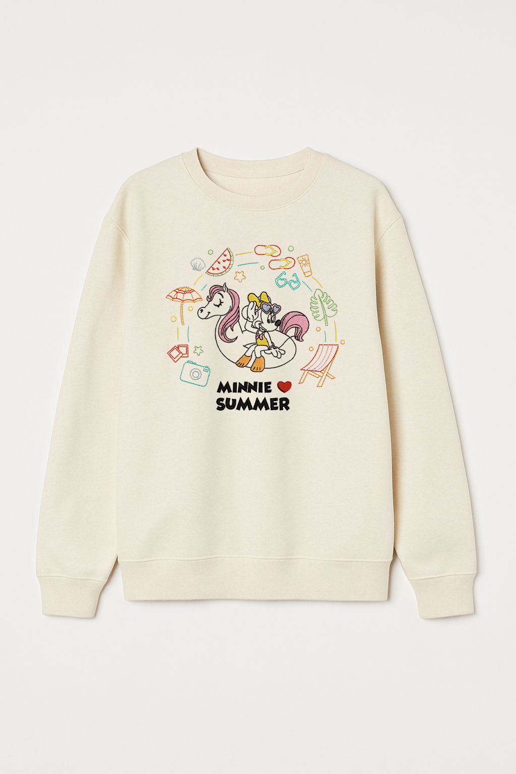 Mi Loves Summer Unisex Embroidered Sweatshirt, S-3XL, 8 Colors