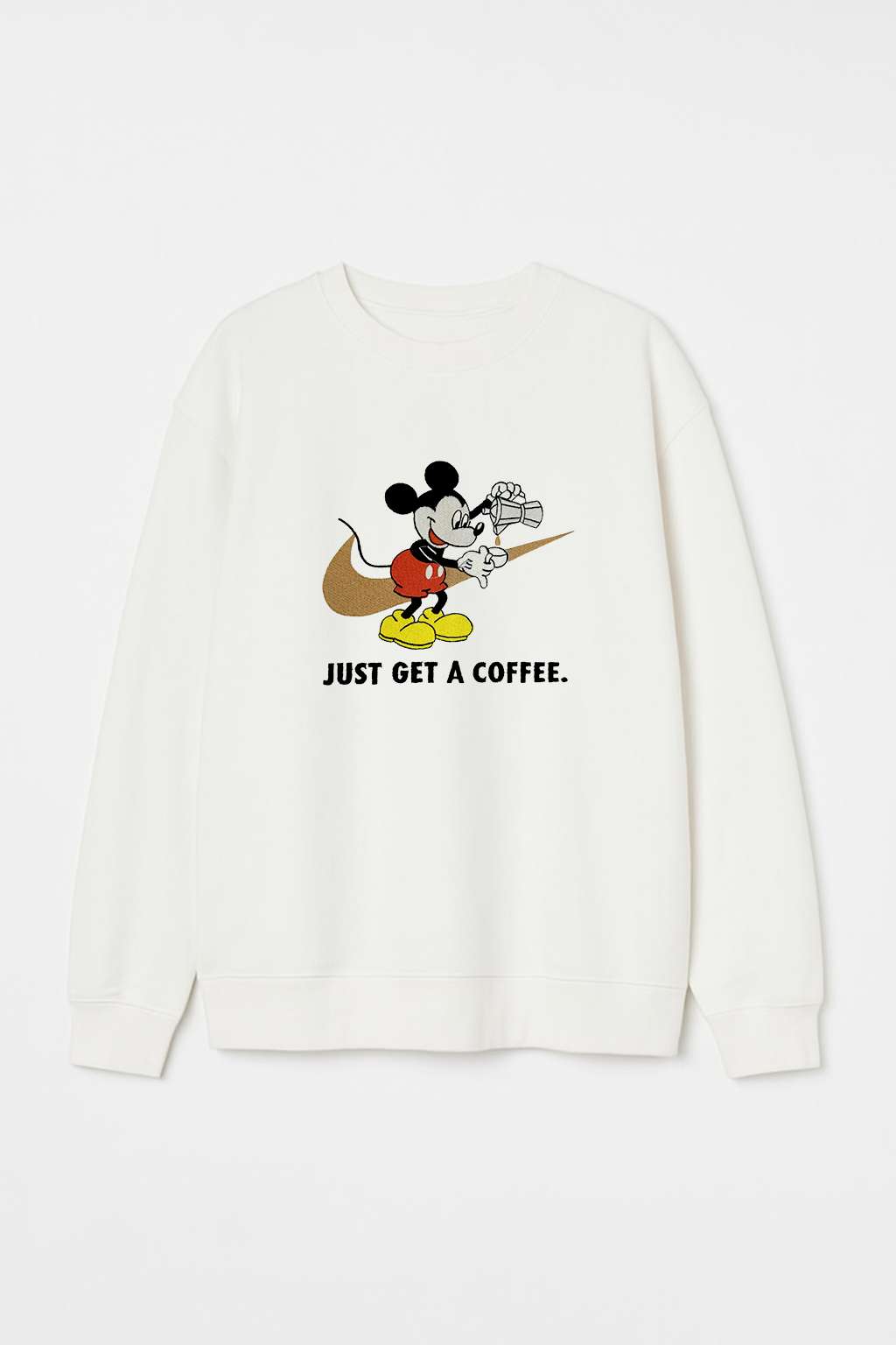 Just Get A Coffee Unisex Embroidered Sweatshirt, S-3XL, 8 Colors
