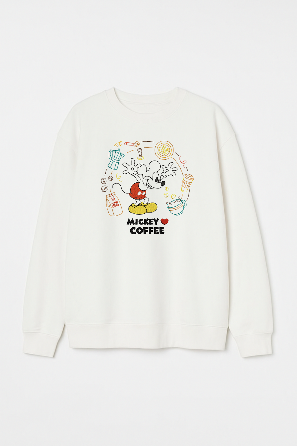 M Loves Coffee Unisex Embroidered Sweatshirt, S-3XL, 8 Colors