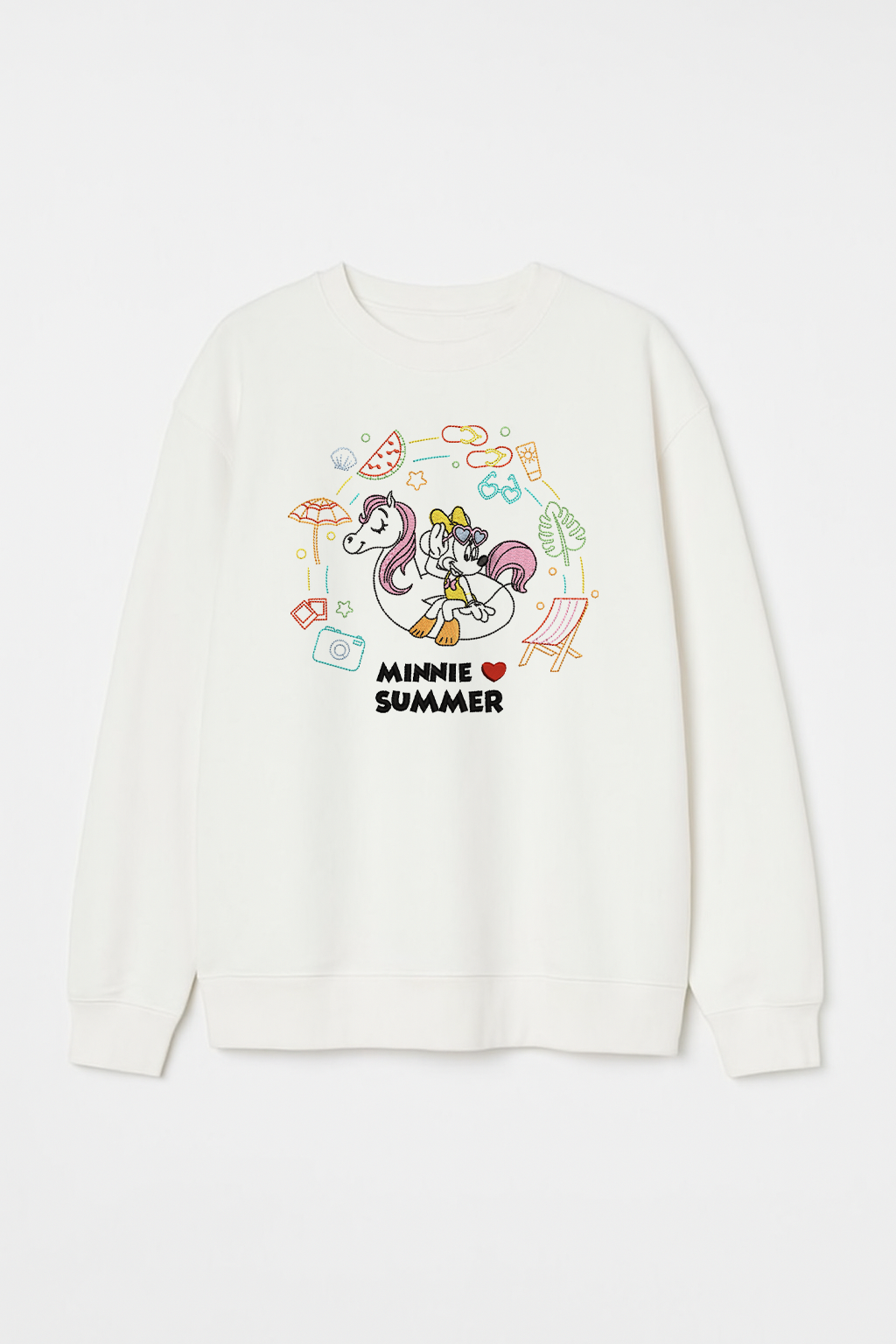 Mi Loves Summer Unisex Embroidered Sweatshirt, S-3XL, 8 Colors
