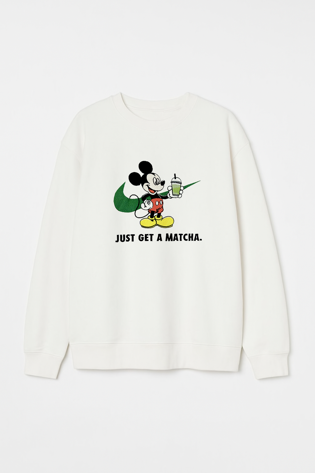 Just Get A Matcha Unisex Embroidered Sweatshirt, S-3XL, 8 Colors