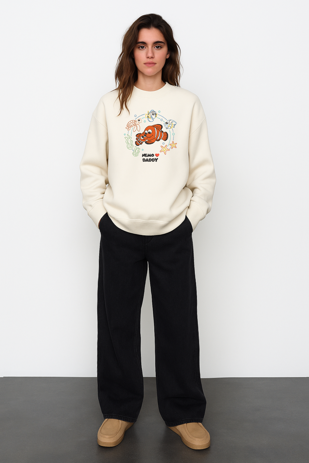 N Loves Daddy Unisex Embroidered Sweatshirt, S-3XL, 8 Colors